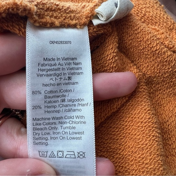 Madewell Hemp Cotton Mockneck Sweatshirt Women’s Top Fresh Cider Orange - Picture 7 of 9